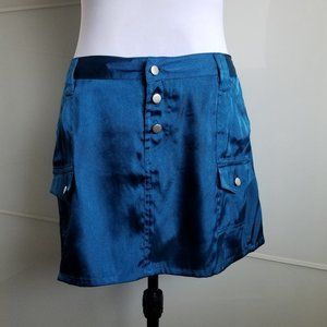 Vintage Metallic Blue Mini Skirt